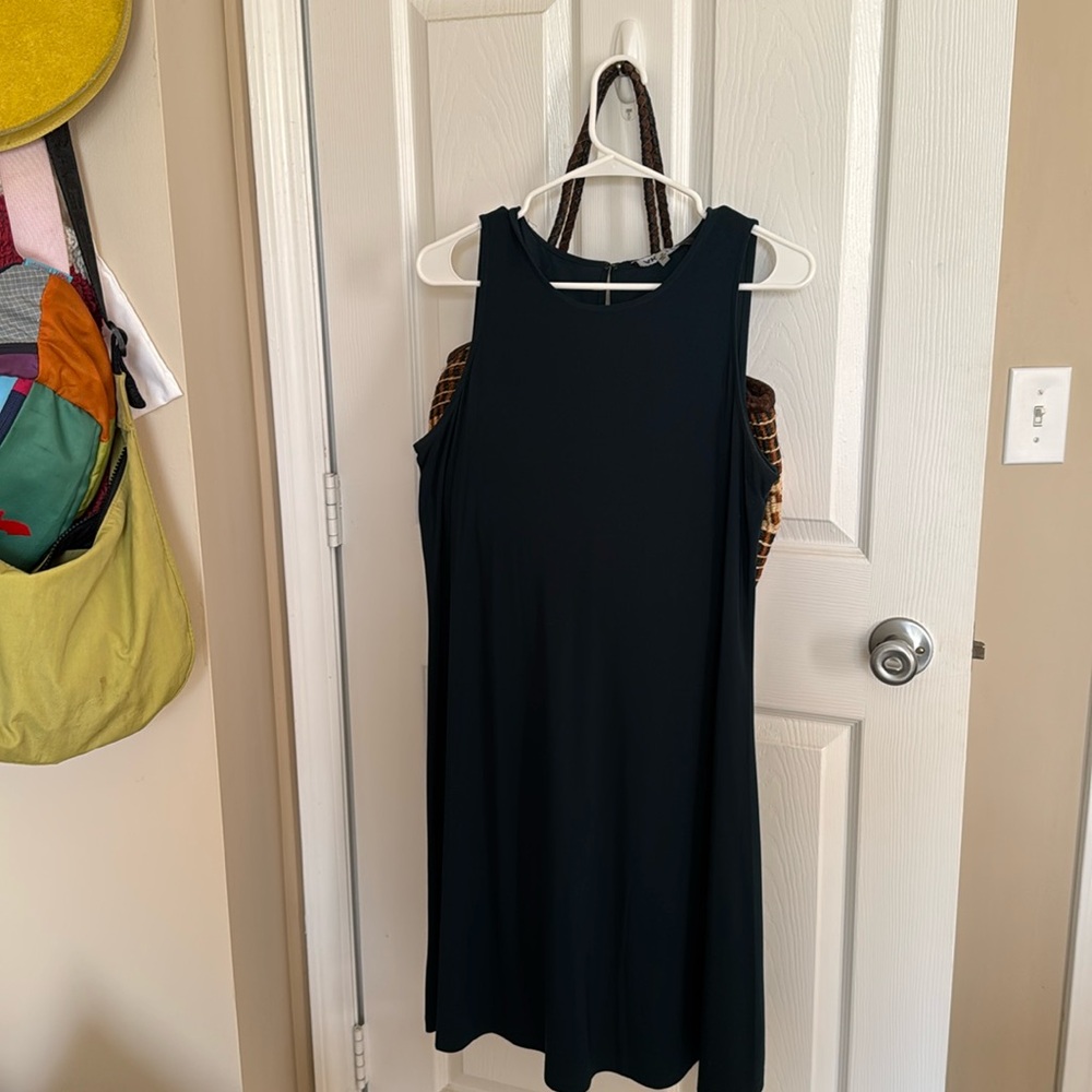 Anne Klein dark blue green a line cocktail dress